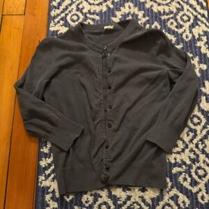 J.Crew Classic Charcoal Gray Button Front Cardigan Sweater Sz Small